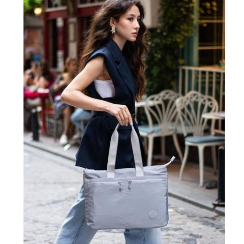 Sanmorris Kullanışlı Suya Dayanıklı Paraşüt Kumaş El Ve Omuz Çantası Gri