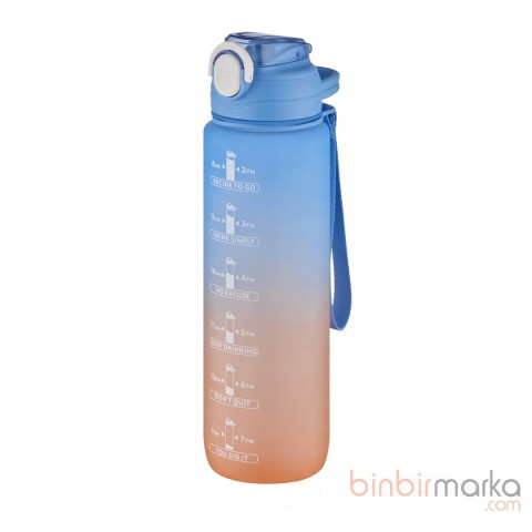 Vagonlife 1000ml Matara Pipetli Sticker Hediyeli Çift Renk 2219