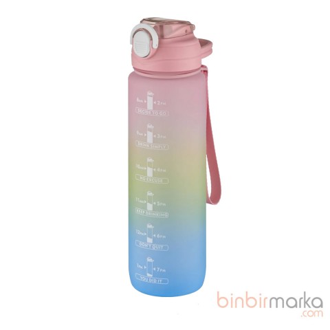 Vagonlife 1000ml Matara Pipetli Sticker Hediyeli Çift Renk 2219