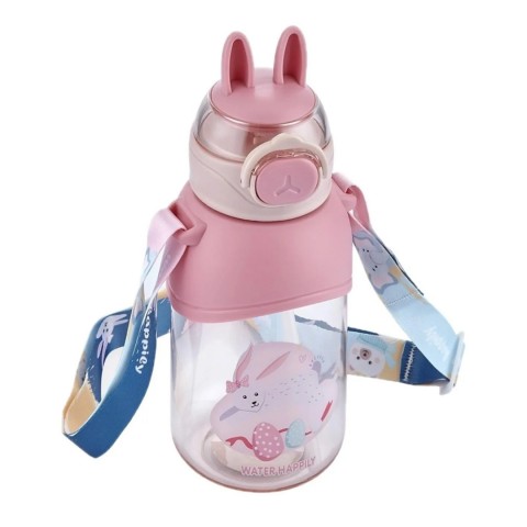 Vagonlife Boyun Askılı Pipetli Kilitli Kapak 650 Ml Matara Pembe