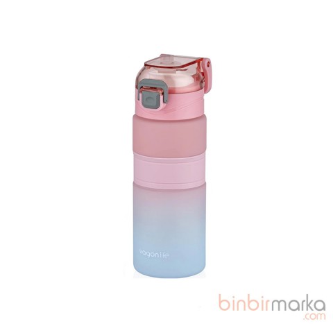 Vagonlife Çift Renkli Motivasyon Su Matarası 600 ml Asortili
