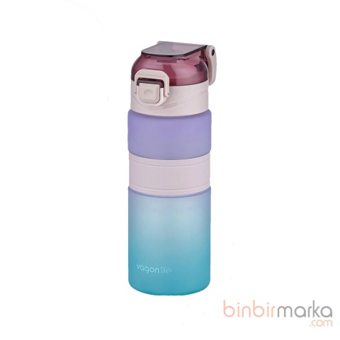 Vagonlife Çift Renkli Motivasyon Su Matarası 600 ml Asortili