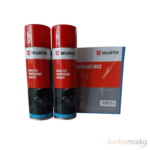 Würth Araç İç Temizleme köpük 500 ml 2 li + Bez