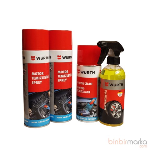 Würth Motor temizleme + Cila + Jant temizleme sprey