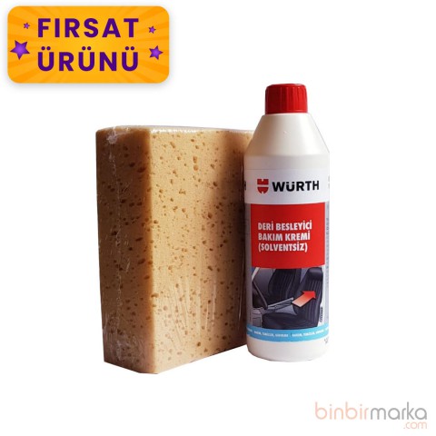 Würth deri besleyici krem 500 ml + oto yıkama süngeri