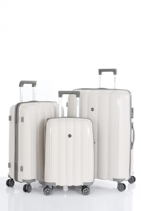 MÇS V305 Valiz Set - Kemik  gri